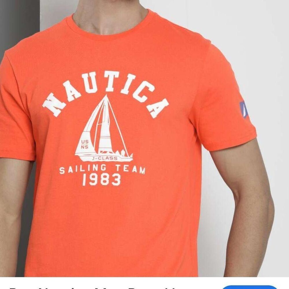 Nautica Men's Orange T-shirt